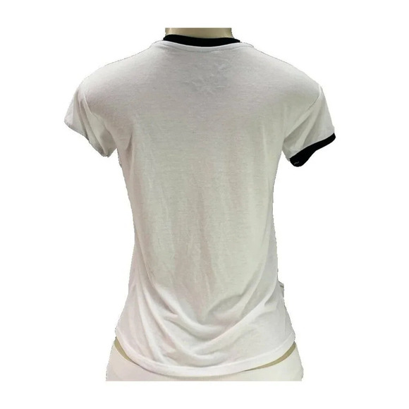 Disney S White Minnie Mouse Red Graphic Black Accent Short Sleeve Ringer Tee - Picture 4 of 6